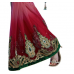 Red Net Velvet Traditional Embroidered Saree